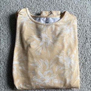 Hang Ten Floral Print Top in Yellow and White